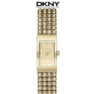 "DKNY" Gold-Tone Bracelet Watch W/ Crystals